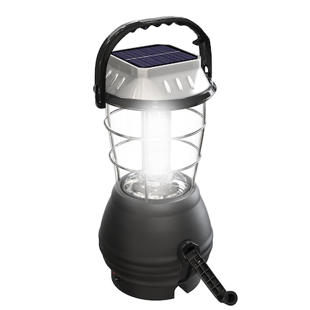 Whetstone Dynamo Hand Crank Solar Powered Lantern - LED Light with Adjustable Settings by Black 75-SL126